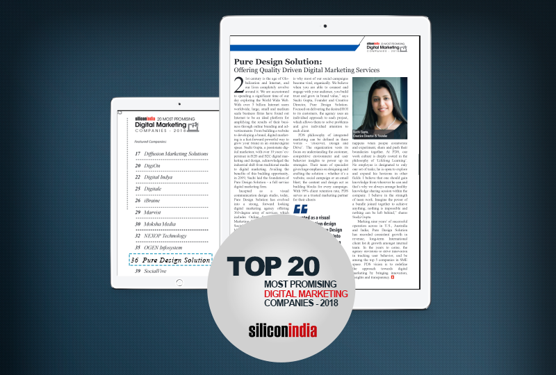 Top 20 Digital Marketing Company 2018 in India | Pure Design Solution